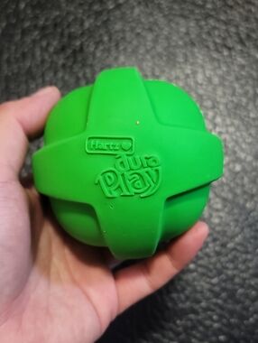 Hartz Bright Neon Green "Play" Silicone Grip Dog Ball Toy